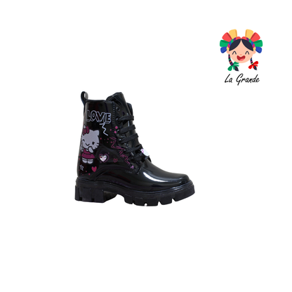 B09 DANIELS Negro Charol Bota Casual con Luces para Niña