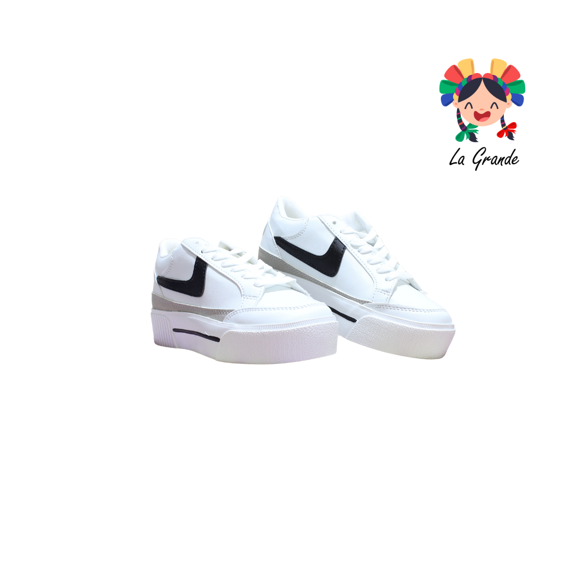 3728 FRIDAYS Blanco Gris Sint Tenis Casual para Dama y Joven