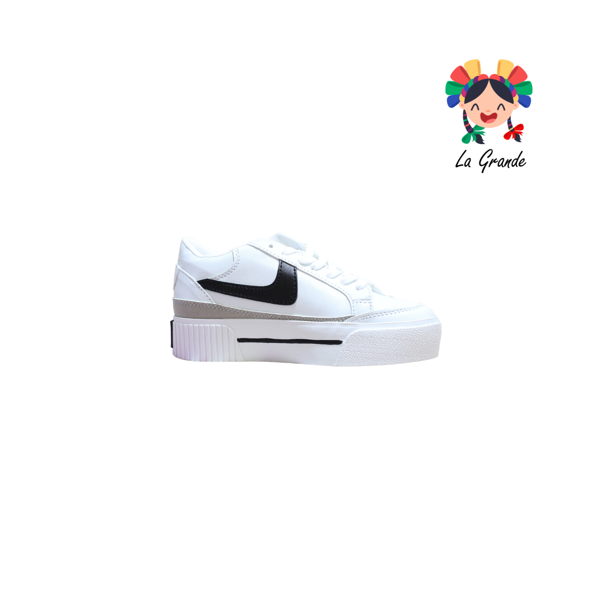3728 FRIDAYS Blanco Gris Sint Tenis Casual para Dama y Joven