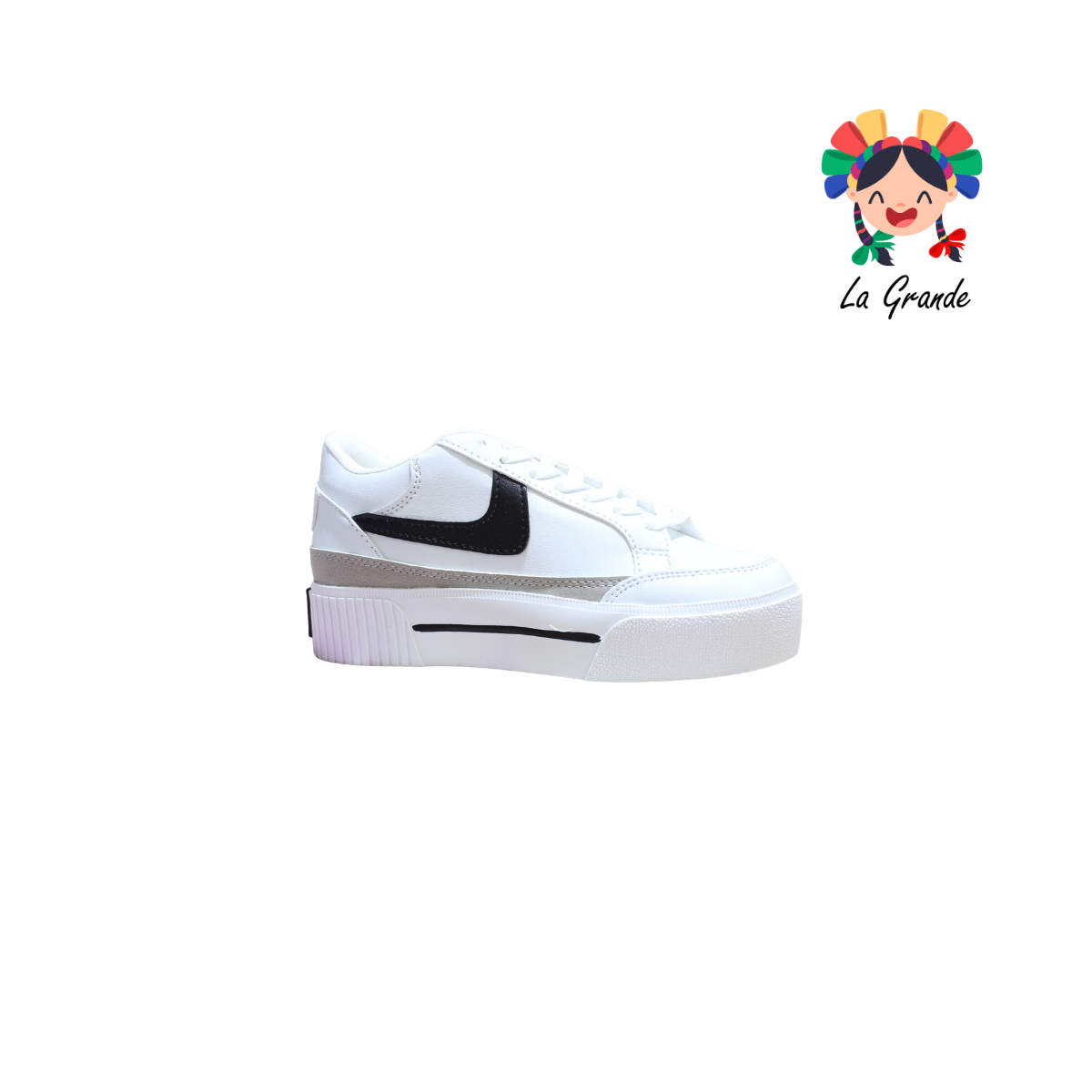 3728 FRIDAYS Blanco Gris Sint Tenis Casual para Dama y Joven