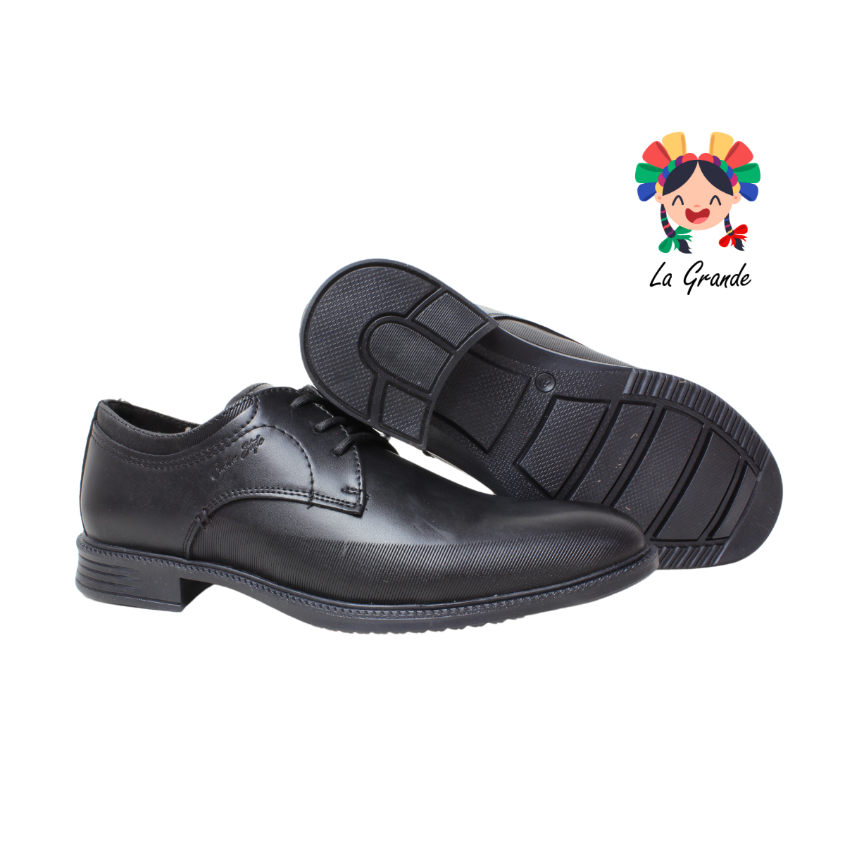 3754 CUSTOM Negro Atanado Sint Zapato Casual para Caballero
