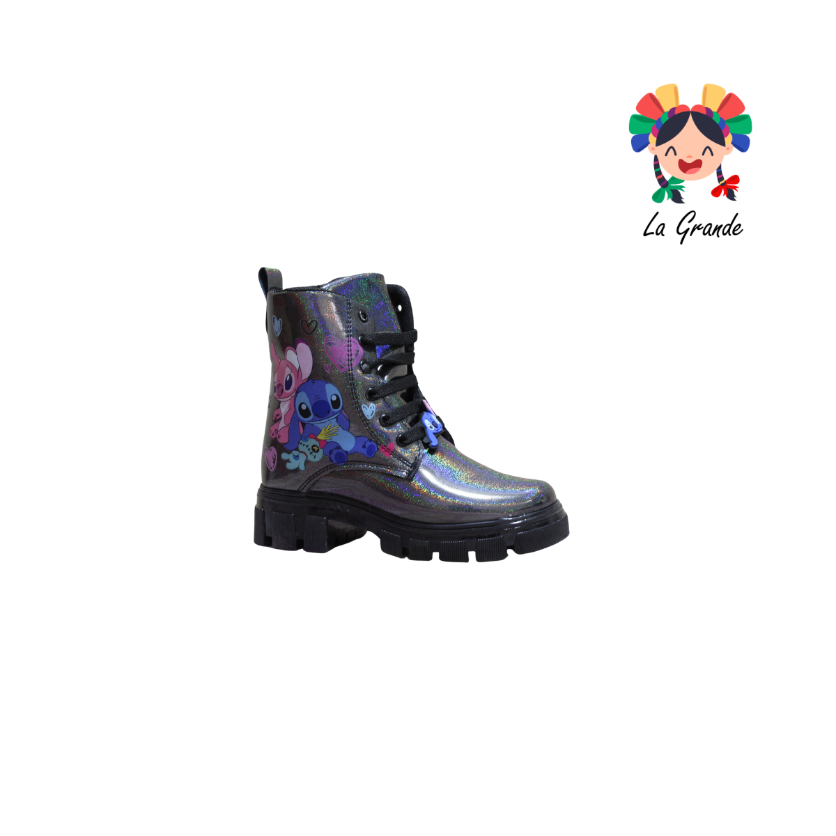 B10 DANIELS Negro Luminos Bota Casual con Luces para Niña