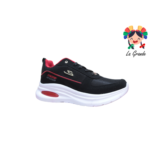 860 SPEIS10 Negro Rojo Tenis Deportivo con Válvula para Dama y Joven