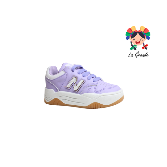 172 HEBOX Lila Blanco Tenis Casual para Niña