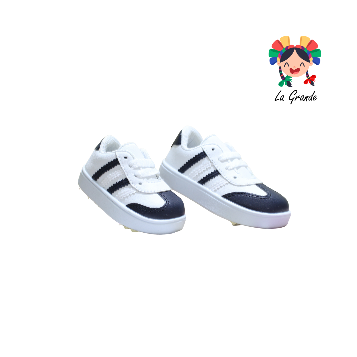 28037 PEKE KIDS Marino Blanco Sint Tenis Casual para Bebé, Niña y Niño