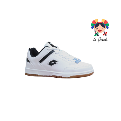 9H603101 LOTTO Blanco Negro Tenis Casual para Dama y Joven