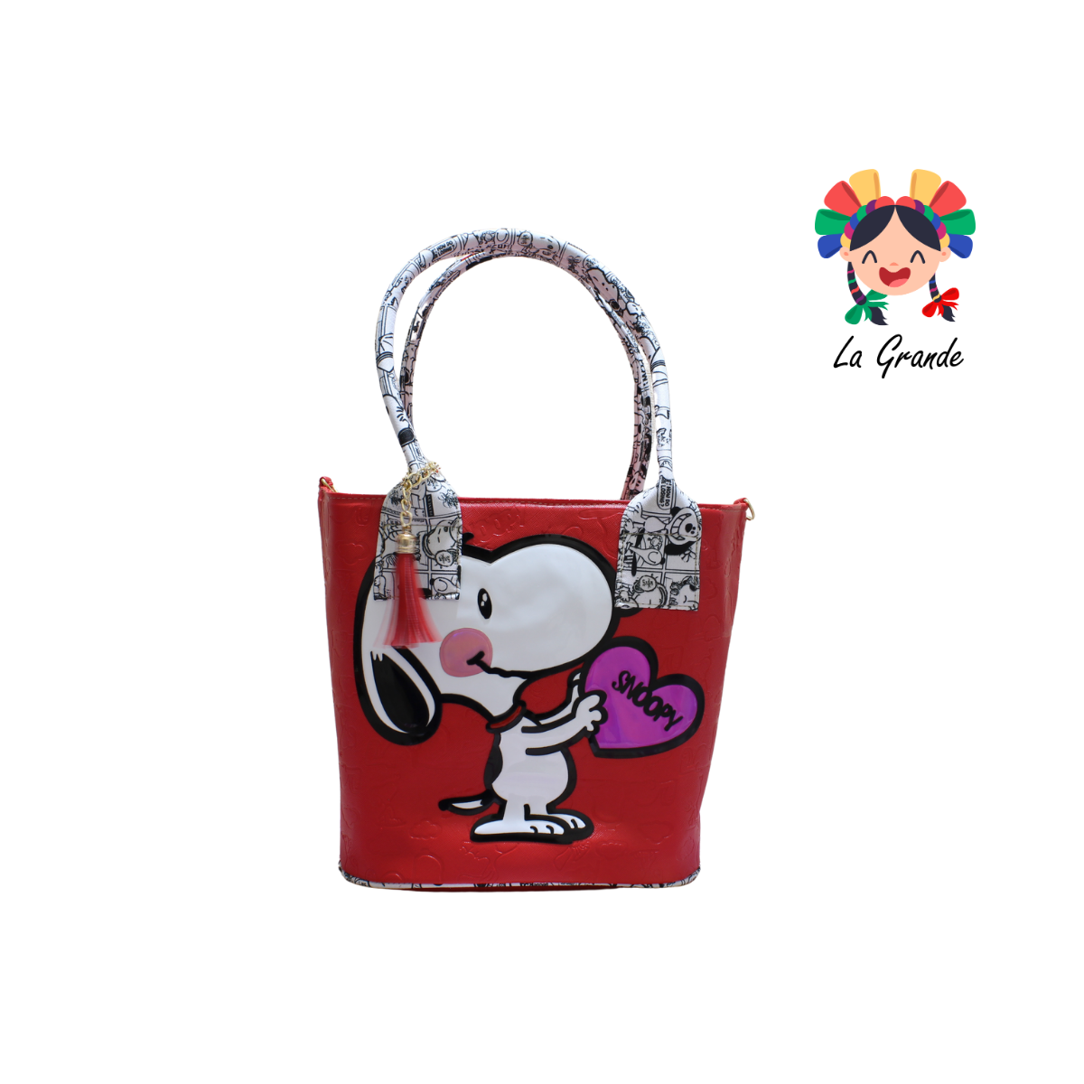 062 SNOPY LUCCIANA Bolsa Rojo Casual Canasta para Dama