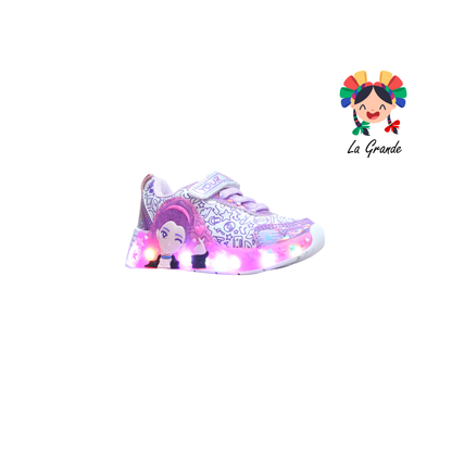 500 Hunter ON KIDS Blanco Lila Tenis Casual con Luz Led para Niña