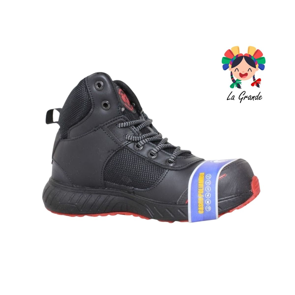 R-811 RAM Negro Rojo Casco de Poliamida Bota Industrial para Caballero