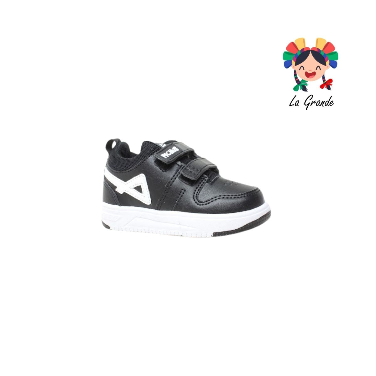 380 PICHUS Negro Blanco Sint Tenis Casual para Niña y Niño