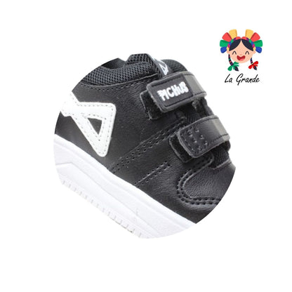 380 PICHUS Negro Blanco Sint Tenis Casual para Niña y Niño