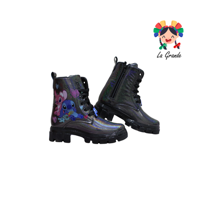 B10 DANIELS Negro Luminos Bota Casual con Luces para Niña