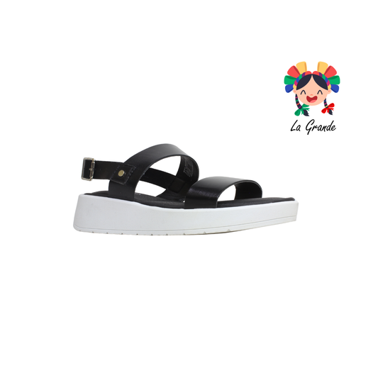 38101 LADY PAULINA Negro Napa Sandalia Casual para Dama