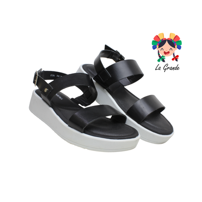 38101 LADY PAULINA Negro Napa Sandalia Casual para Dama