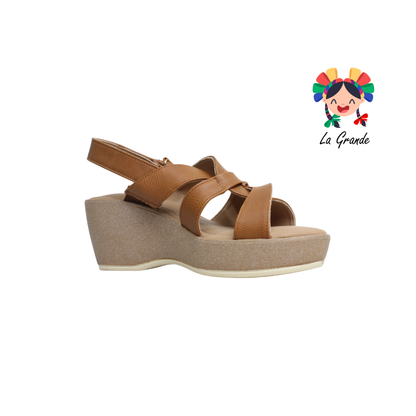 38301 LADY PAULINA Canela Napa Sandalia Casual para Dama