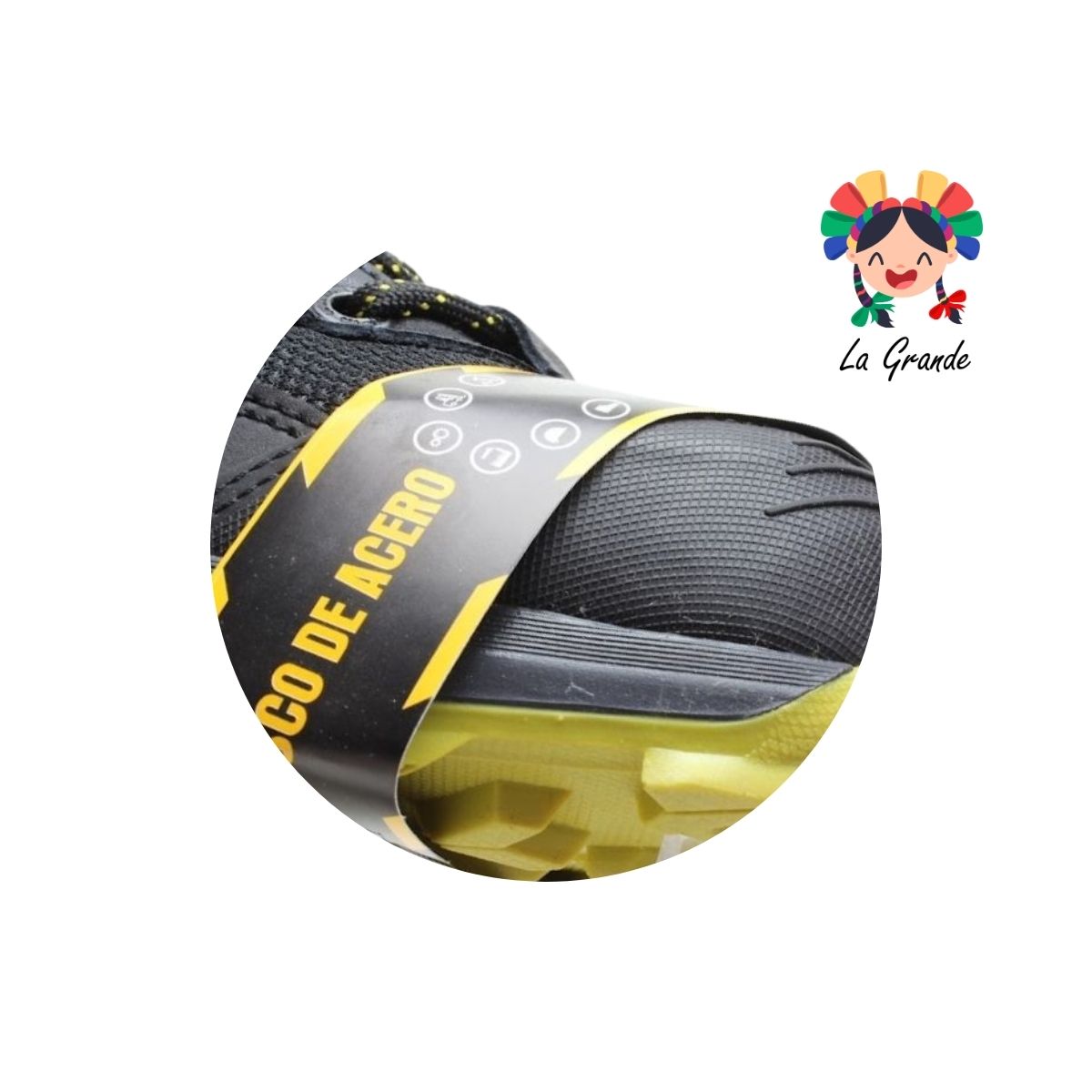 9504 RAM Negro Amarillo Bota Industrial con Casco para Caballero