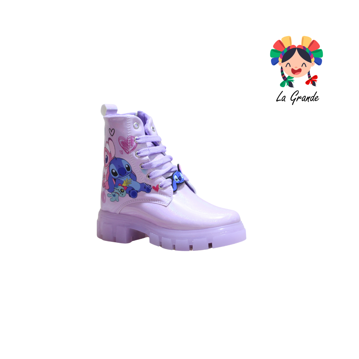 B10 DANIELS Lila Luminos Bota Casual con Luces para Niña