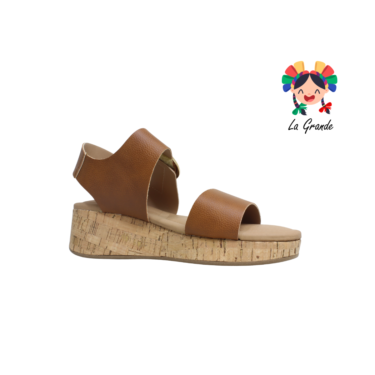 38501 LADY PAULINA Canela Napa Sandalia Casual para Dama