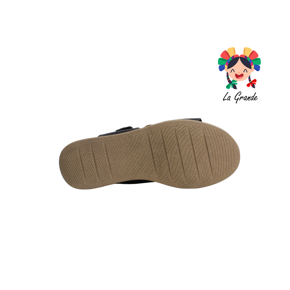 38501 LADY PAULINA Negro Napa Sandalia Casual para Dama