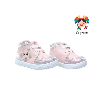 38A50 PEKE KIDS Rosa Brillos Sintético Tenis Casual para Bebé