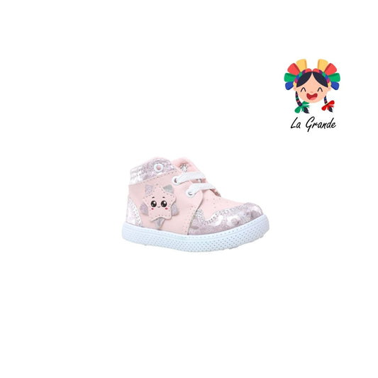38A50 PEKE KIDS Rosa Brillos Sintético Tenis Casual para Bebé