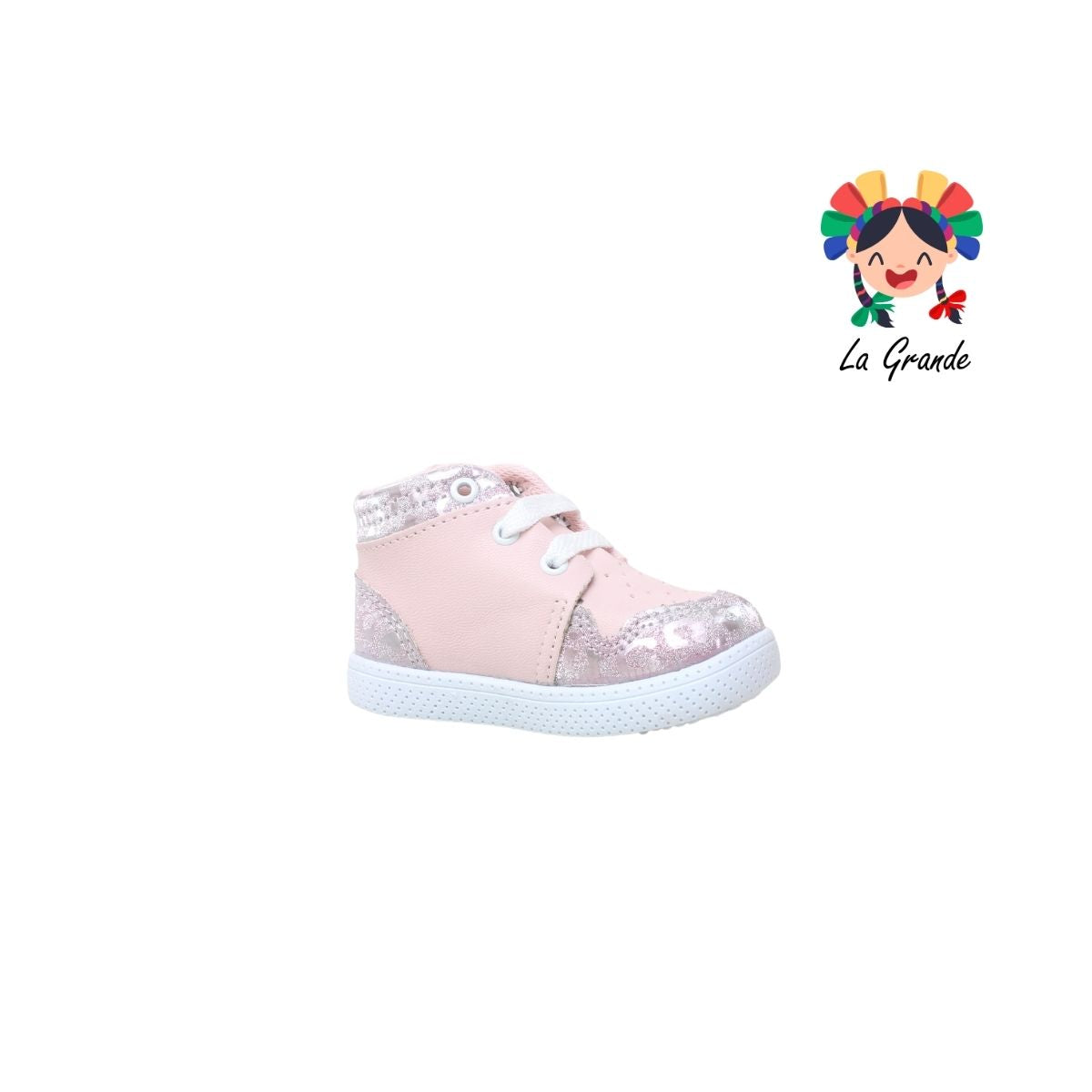 38A50 PEKE KIDS Rosa Brillos Sintético Tenis Casual para Bebé