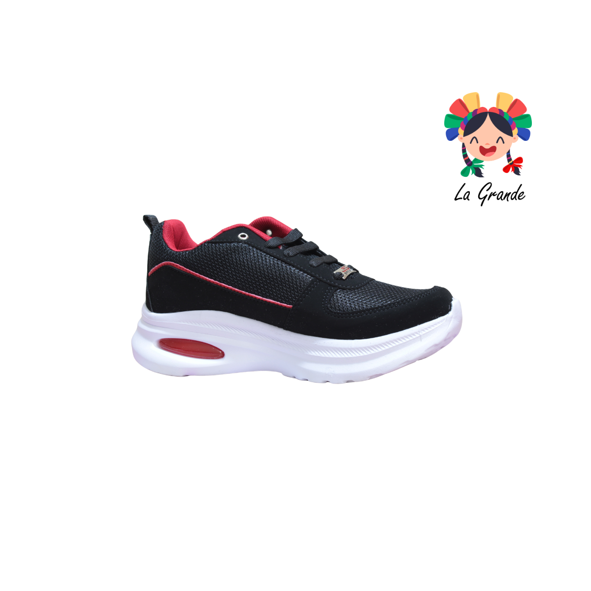 860 SPEIS10 Negro Rojo Tenis Deportivo con Válvula para Dama y Joven