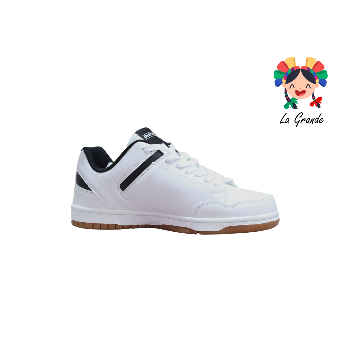 9H603101 LOTTO Blanco Negro Tenis Casual para Dama y Joven