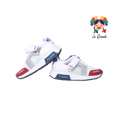 394 VIRY & TONY Blanco Rojo Gris Sint Tenis Casual para Niña y Niño