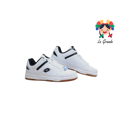 9H603101 LOTTO Blanco Negro Tenis Casual para Dama y Joven