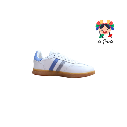 7580 DOGI Bco Bluebell Detective Piel Tenis Escolar para Dama y Joven