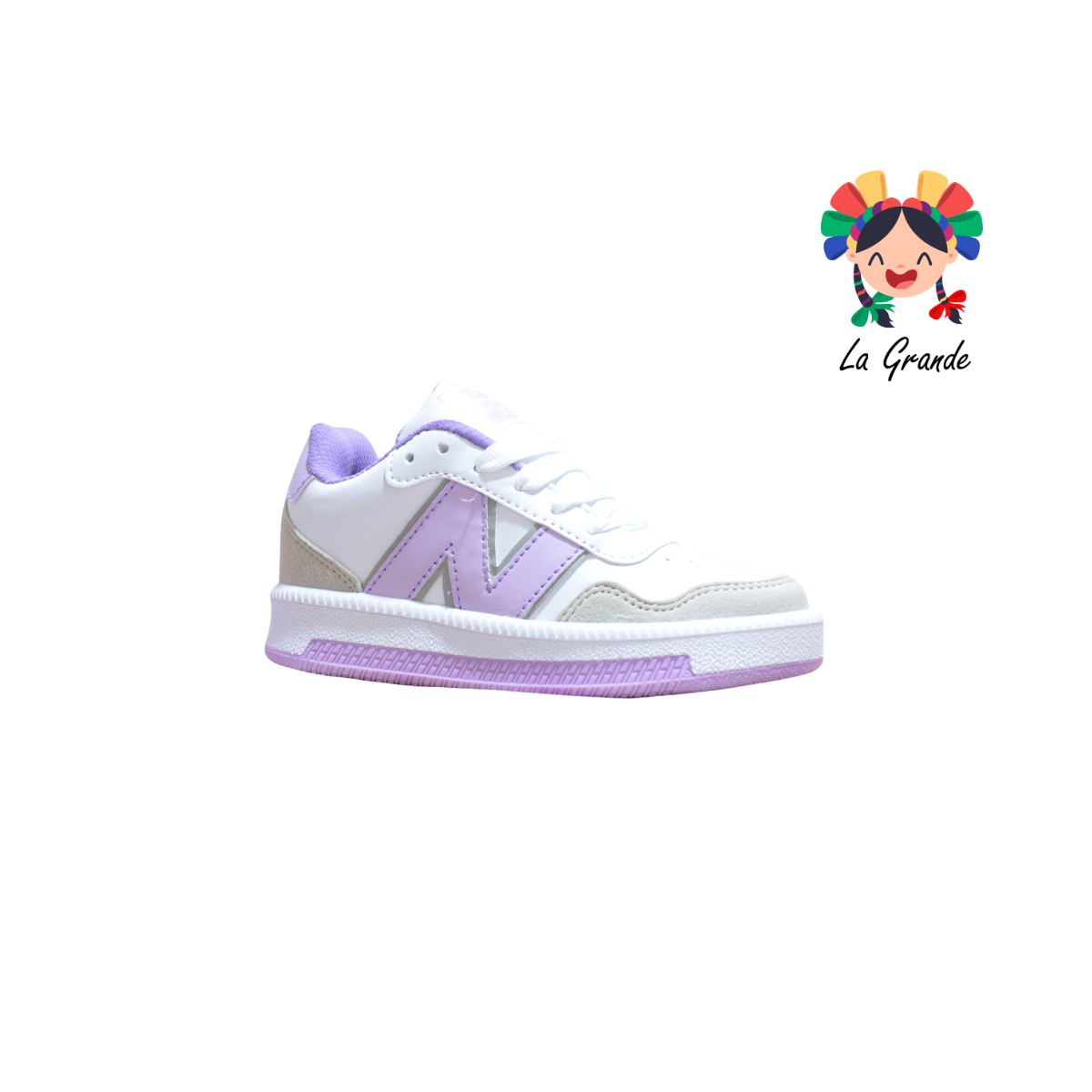 900 PICHUS Blanco Lila Tenis Casual para Niña