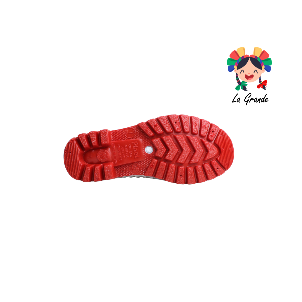 Tauro PINET Blanco Rojo Bota de Hule para Dama, Joven y Caballero
