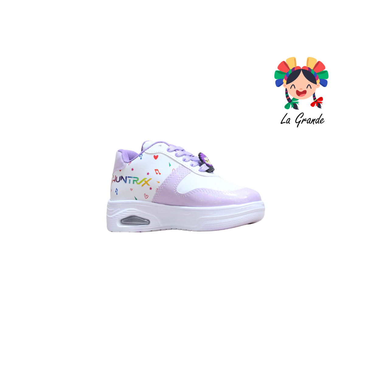 T2-01 DANIELS Blanco Lila Tenis Casual para Niña