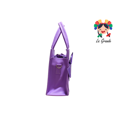 018 TONY Bolsa Morada Moño Casual tipo Cajita para Dama