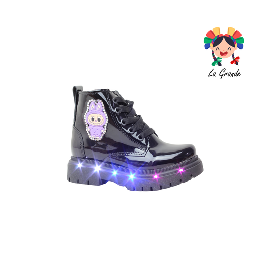 4000 LABU ANDRE LOV Negro Charol Bota con Luz Led para Niña