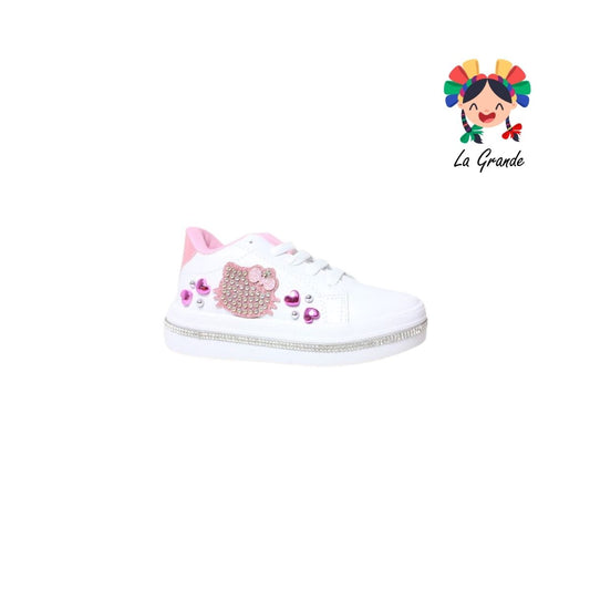 4000 SVIN Blanco Rosa Sint Tenis Casual para Niña y Dama