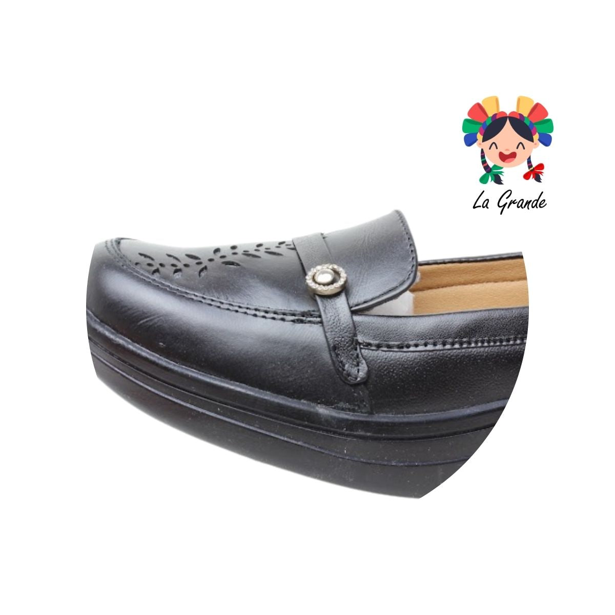 4002 VARENKA Negro Piel Zapato Casual para Dama