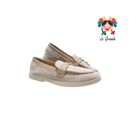 4003 SHOSH Taupe Sint Zapato tipo Mocasín para Dama