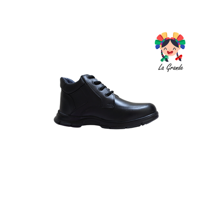 4009 BUGATY SHOES Negro Piel Bota Escolar para Joven