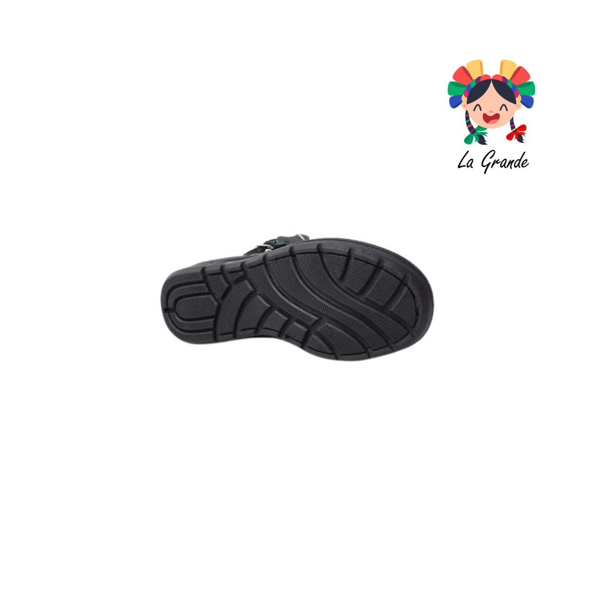 400 BRIANDA Negro Piel Zapato Escolar para Niña