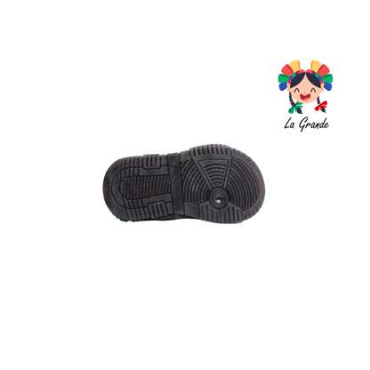 900 DINO ON KIDS Bco Vde Ngo Sintético Tenis con Luces Led para Bebe