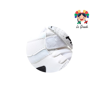 400 PICHUS Blanco Negro Sintético Tenis tipo Bota para Niña y Niño