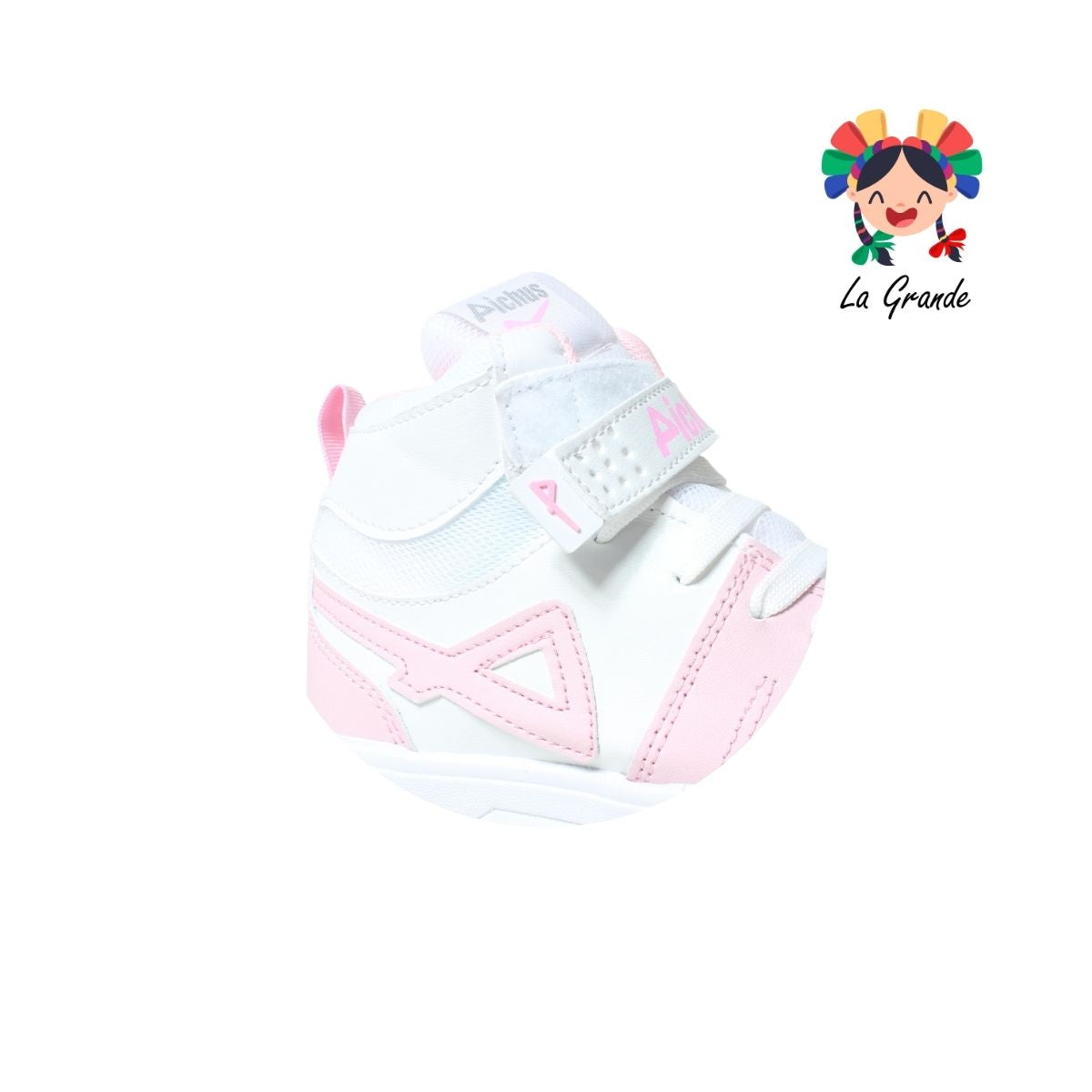 400 PICHUS Blanco Rosa Sintético Tenis Casual para Niña