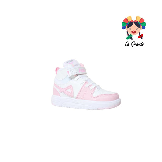 400 PICHUS Blanco Rosa Sintético Tenis Casual para Niña