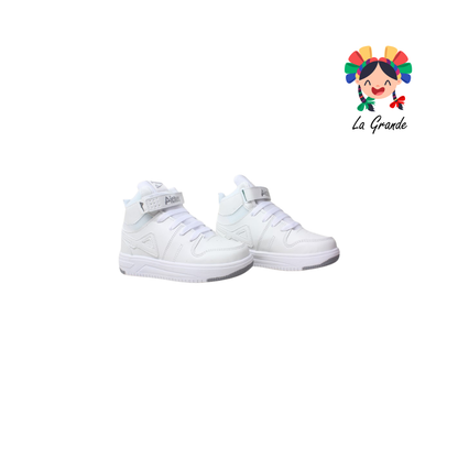 400 PICHUS Blanco Blanco Sintético Tenis Casual para Niña y Niño
