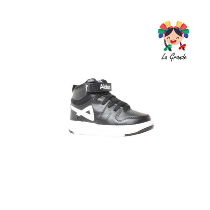400 PICHUS Negro Blanco Sintético Tenis Casual para Niña y Niño