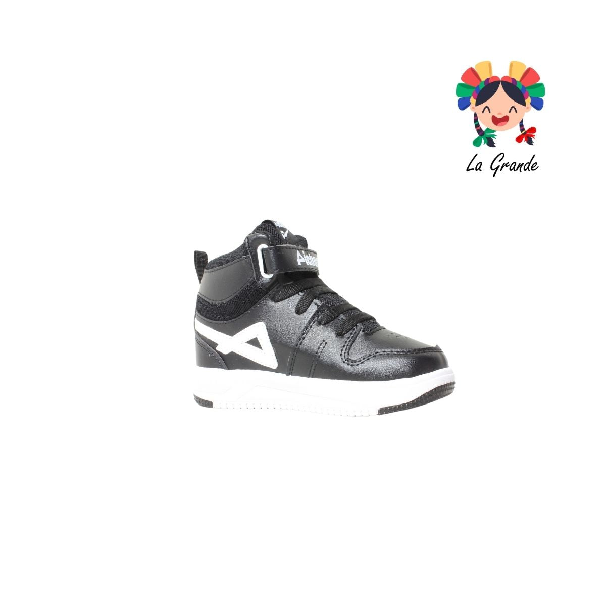 400 PICHUS Negro Blanco Sintético Tenis Casual para Niña y Niño