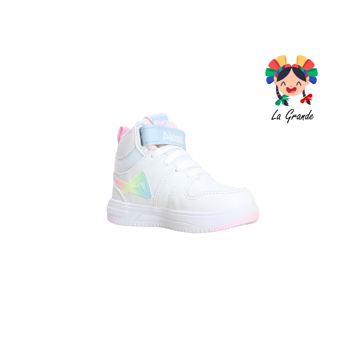 400 PICHUS Blanco Arcoiris Sintético Tenis Casual para Niña y Niño