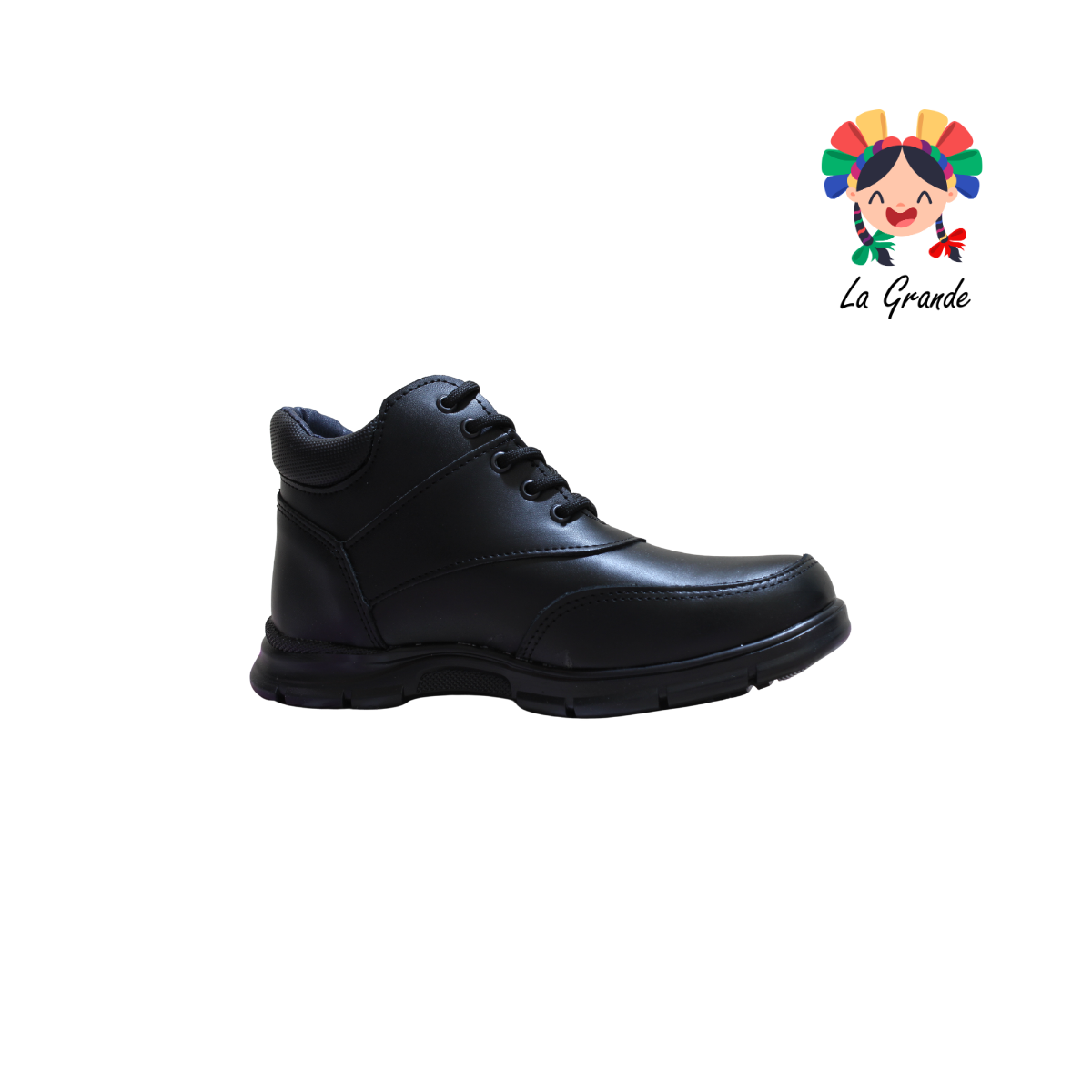 4010 BUGATY SHOES Negro Piel Bota Escolar para Joven